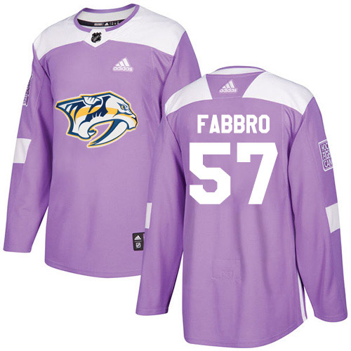 Adidas Nashville Predators 57 Dante Fabbro Purple Authentic Fights Cancer Stitched Youth NHL Jersey